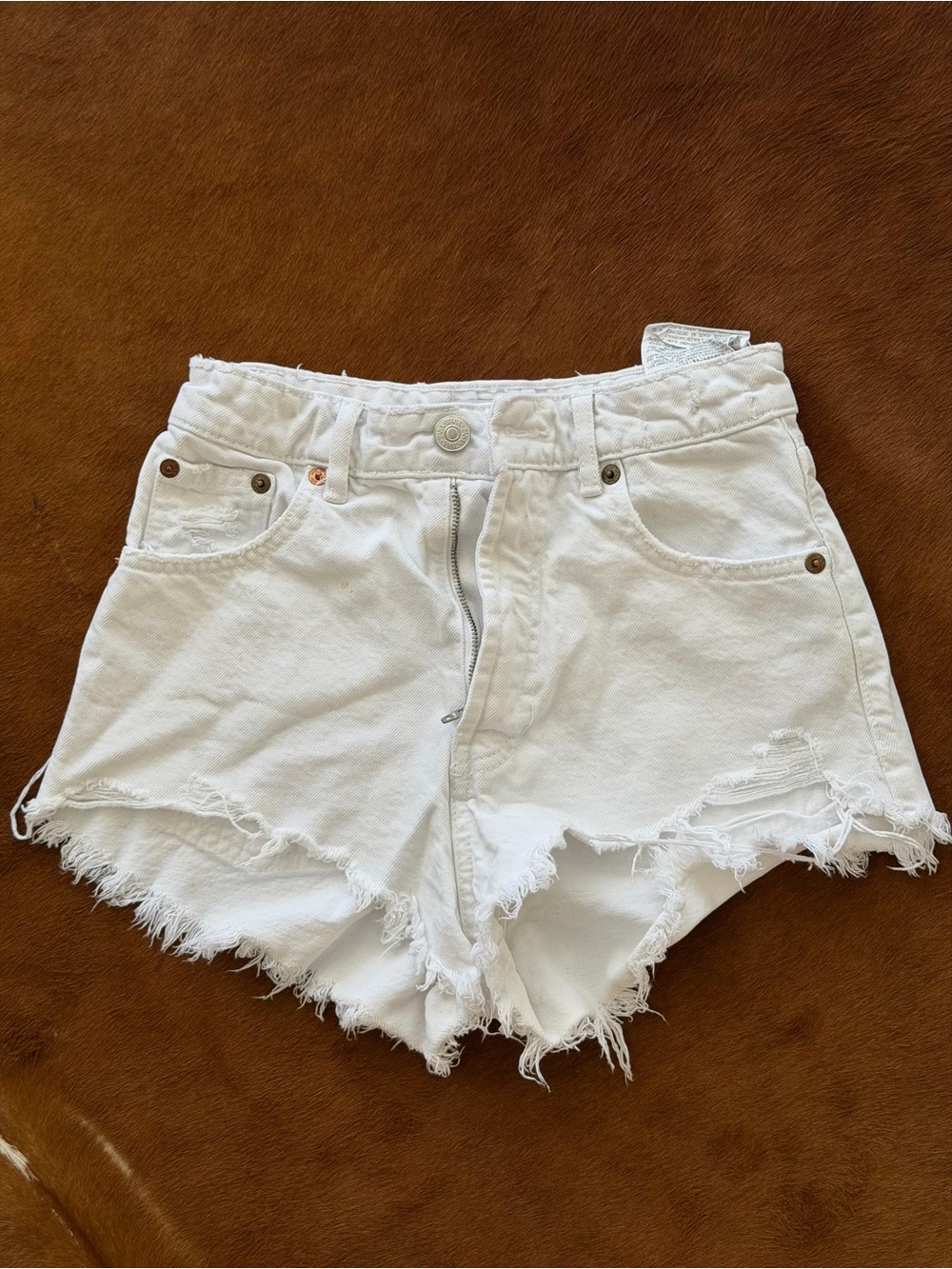Zara white denim shorts size 0